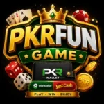 PKRFun Game logo showing Android gaming platform with wallet system and Easypaisa JazzCash payment integration in Pakistan